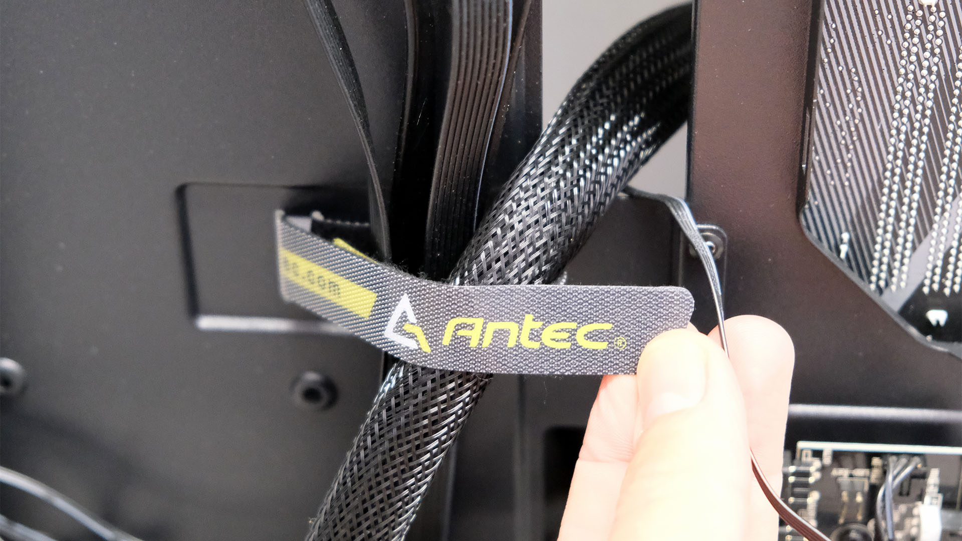 Cable management guide: Use Velcro cable ties